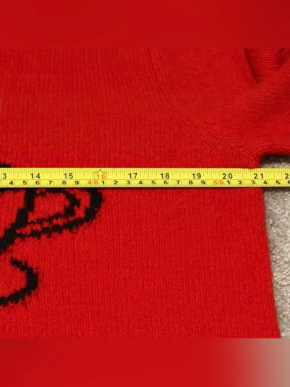 Cupcake And Cashmere Women’s Red Knit Tea Cup Heart Sweater Size Large